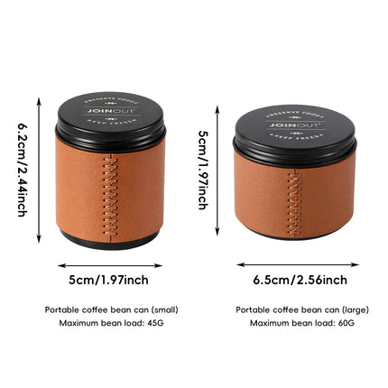 2PCS Luxury Mini Coffee Bean Storage Jar Airtight Sealed Portable Easy to Use