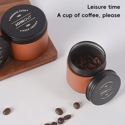 2PCS Luxury Mini Coffee Bean Storage Jar Airtight Sealed Portable Easy to Use
