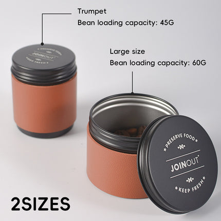 2PCS Luxury Mini Coffee Bean Storage Jar Airtight Sealed Portable Easy to Use