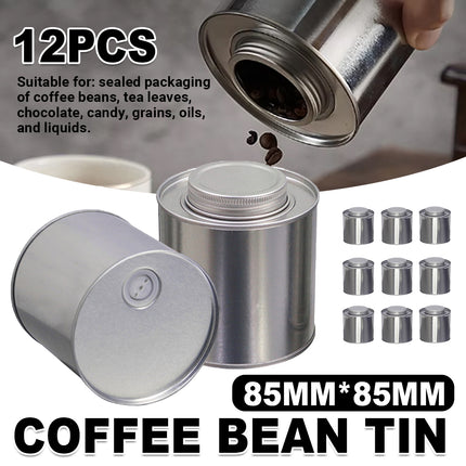 12PCS Coffee Bean Storage Tins 125g Capacity Airtight for Pantry Kitchen Use