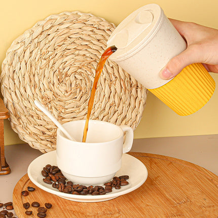 30PCS Disposable Coffee Cups with Lids for Hot Cold Drinks Party Use 3 Colours