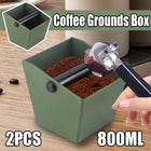 2PCS Coffee Knock Box 800ml Coffee Knock Bin Angled Design Anti Slip Durable ABS