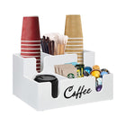 Wooden Desktop Coffee Storage Box MultiCompartment for Coffee Pods Sugar Creamer