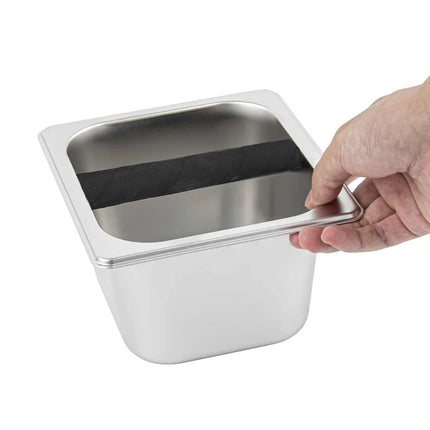 Coffee Knock Box Stainless Steel 1.7L Round Corner Design Anti Slip Durable