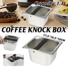 Coffee Knock Box Stainless Steel 1.7L Round Corner Design Anti Slip Durable