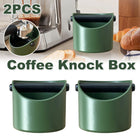 2PCS Coffee Knock Box 580ml Coffee Knock Bin Angled Design Anti Slip Durable ABS