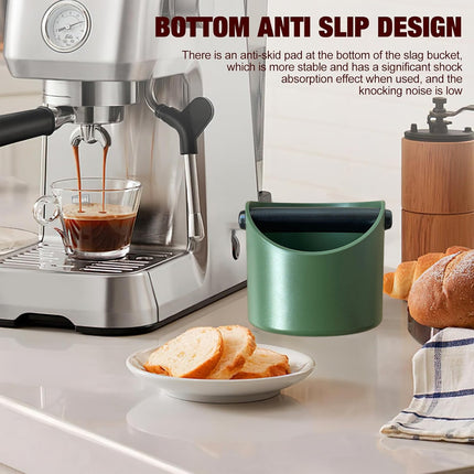 2PCS Coffee Knock Box 580ml Coffee Knock Bin Angled Design Anti Slip Durable ABS
