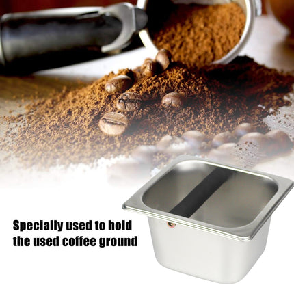 Coffee Knock Box Stainless Steel 1.7L Round Corner Design Anti Slip Durable