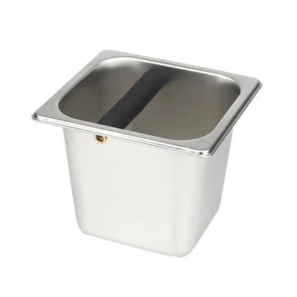 2.4L Stainless Steel Coffee Knock Box Espresso Grounds Bin with Anti Slip Bar