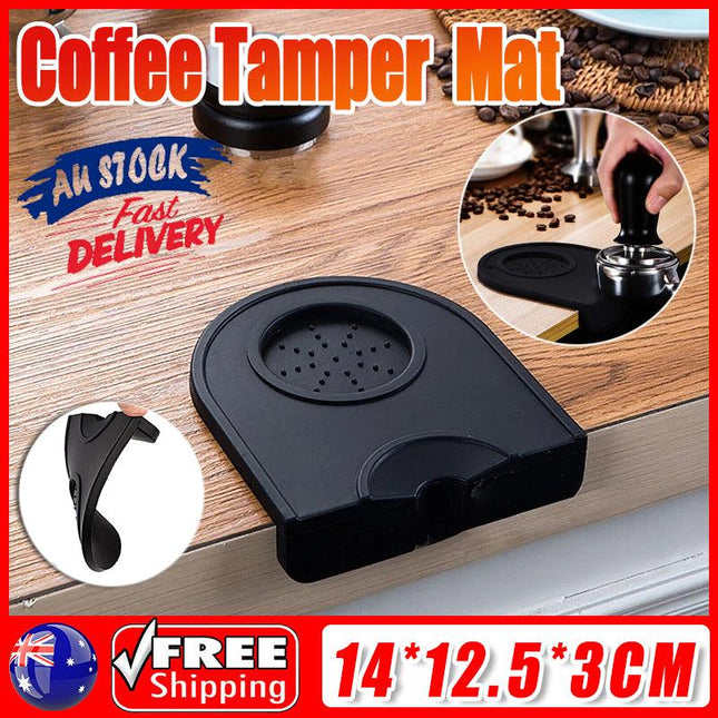 Small Coffee Tamper Silicone Mat Black Tamping Holder Pad Corner Dropped Edge Tools