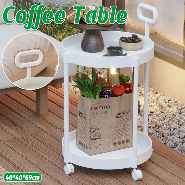 Cream Style Home Coffee Table Movable Creative Sofa Side Table Bedside Table