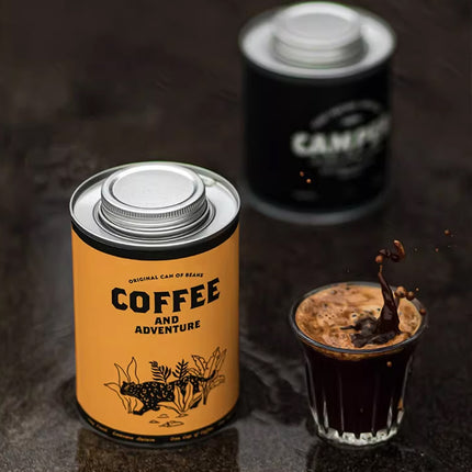 Coffee Bean Storage Canister with Valve Portable Tin Container for Travel