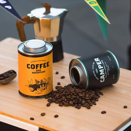 Coffee Bean Storage Canister with Valve Portable Tin Container for Travel