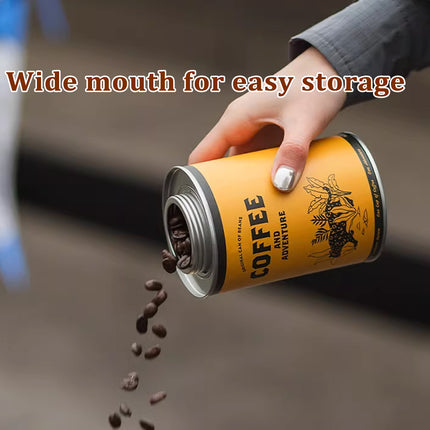 Coffee Bean Storage Canister with Valve Portable Tin Container for Travel