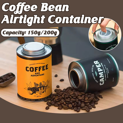 Coffee Bean Storage Canister with Valve Portable Tin Container for Travel