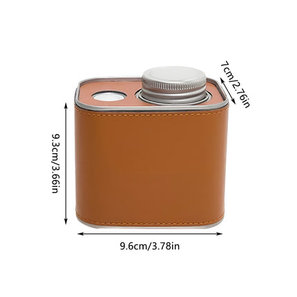 Airtight Coffee Canister Storage Jar Pour Valve Leather 9.6 x 7 x 9.3cm