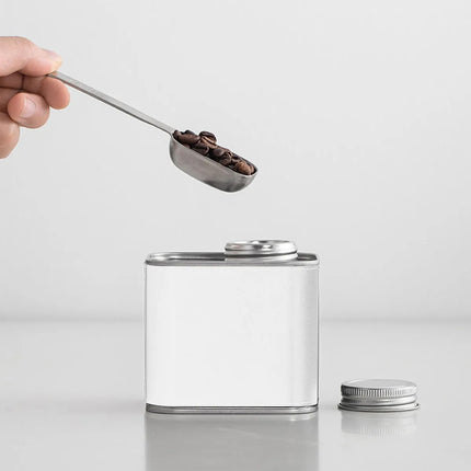 Airtight Coffee Canister Storage Jar Pour Valve Leather 9.6 x 7 x 9.3cm