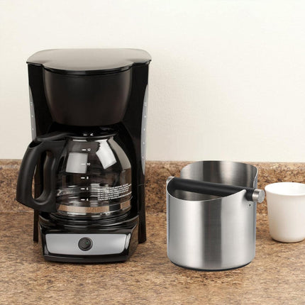 Round Small Household Stainless Steel Coffee Tapping Bucket Easy Clean Anti-Rust