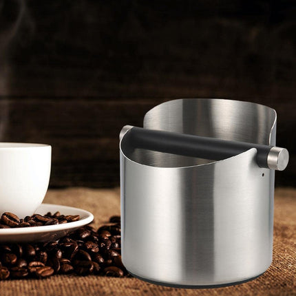 Round Small Household Stainless Steel Coffee Tapping Bucket Easy Clean Anti-Rust