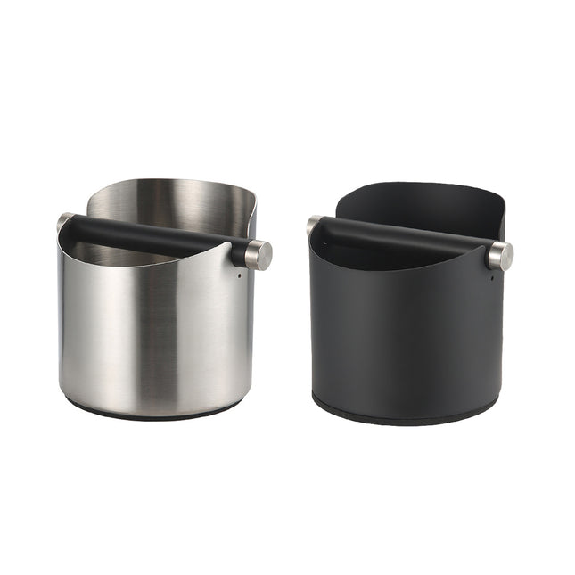 Round Small Household Stainless Steel Coffee Tapping Bucket Easy Clean Anti-Rust