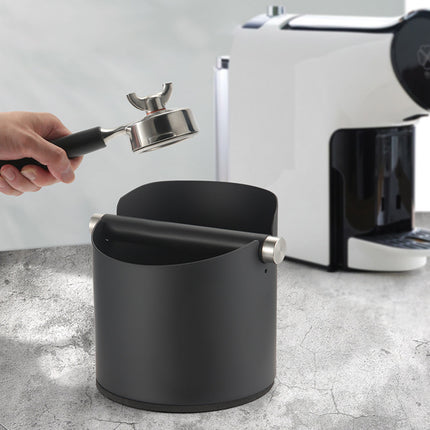 Round Small Household Stainless Steel Coffee Tapping Bucket Easy Clean Anti-Rust