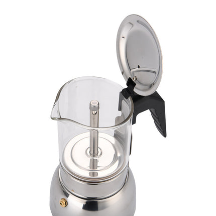 Stainless Steel Coffee Pot Heat-Resistant Glass Portable Home Pour Over