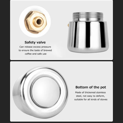 Portable Stainless Steel Coffee Pot Travel Coffee Maker Insulated Hot Beverage