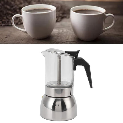 Stainless Steel Coffee Pot Heat-Resistant Glass Portable Home Pour Over