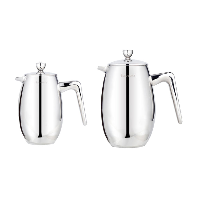 304 Stainless Steel Layer Coffee Pot Press U-Shaped Spout Home Tea Coffee Maker