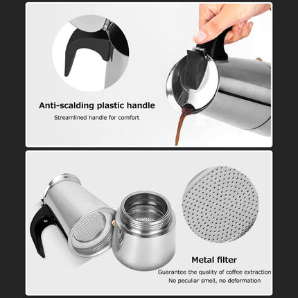 Portable Stainless Steel Coffee Pot Travel Coffee Maker Insulated Hot Beverage