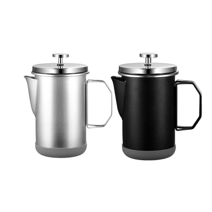 1L Stainless Steel French Press Coffee Maker - Portable Camping Plunger Pot