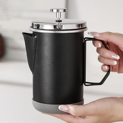 1L Stainless Steel French Press Coffee Maker - Portable Camping Plunger Pot