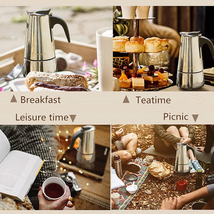 Portable Stainless Steel Coffee Pot Travel Coffee Maker Insulated Hot Beverage
