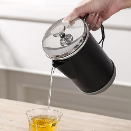 1L Stainless Steel French Press Coffee Maker - Portable Camping Plunger Pot