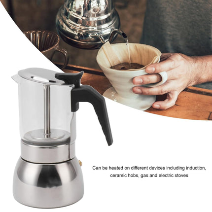 Stainless Steel Coffee Pot Heat-Resistant Glass Portable Home Pour Over