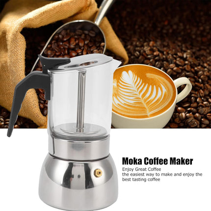 Stainless Steel Coffee Pot Heat-Resistant Glass Portable Home Pour Over