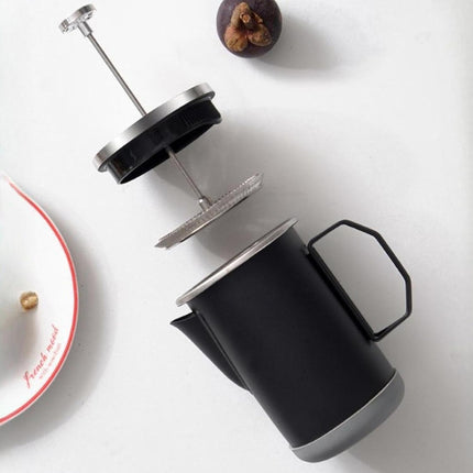 1L Stainless Steel French Press Coffee Maker - Portable Camping Plunger Pot