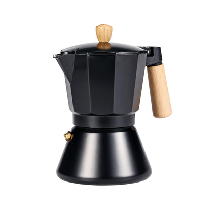 Aluminum Bottom Coffee Pot Stovetop Safe Heat-Resistant Handle Black