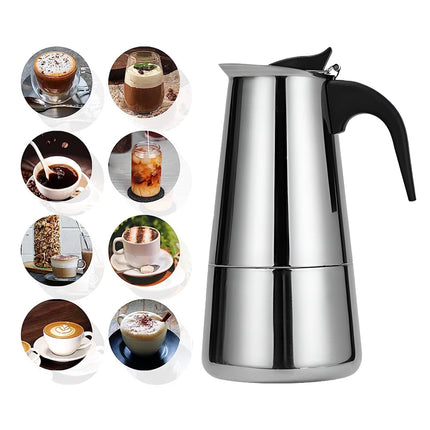 Portable Stainless Steel Coffee Pot Travel Coffee Maker Insulated Hot Beverage