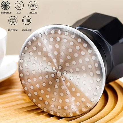 Aluminum Bottom Coffee Pot Stovetop Safe Heat-Resistant Handle Black