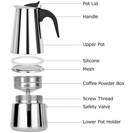 Portable Stainless Steel Coffee Pot Travel Coffee Maker Insulated Hot Beverage