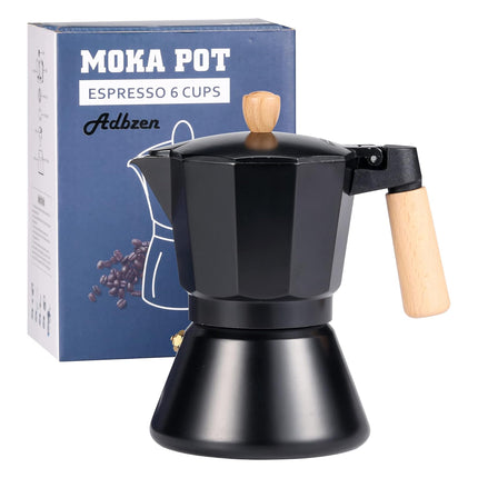 Aluminum Bottom Coffee Pot Stovetop Safe Heat-Resistant Handle Black