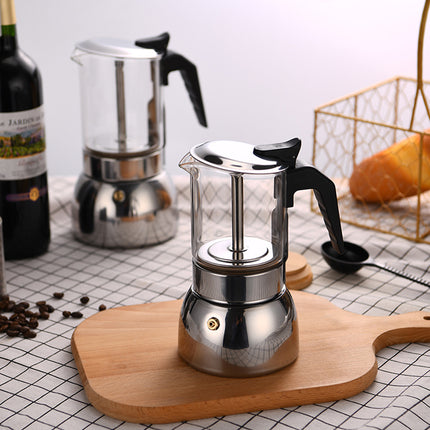 Stainless Steel Coffee Pot Heat-Resistant Glass Portable Home Pour Over