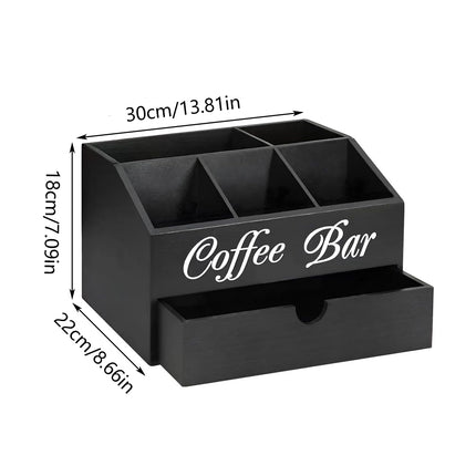 Wooden Coffee Capsule Storage Box Rack Light Wood Portable Tabletop Organizer