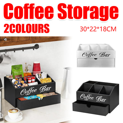 Wooden Coffee Capsule Storage Box Rack Light Wood Portable Tabletop Organizer