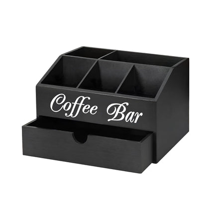 Wooden Coffee Capsule Storage Box Rack Light Wood Portable Tabletop Organizer