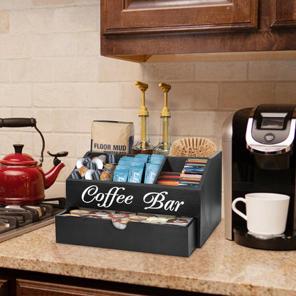 Wooden Coffee Capsule Storage Box Rack Light Wood Portable Tabletop Organizer