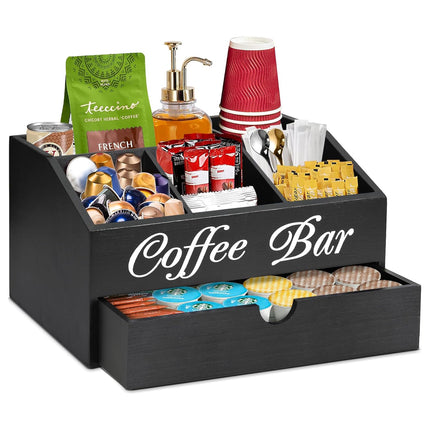 Wooden Coffee Capsule Storage Box Rack Light Wood Portable Tabletop Organizer