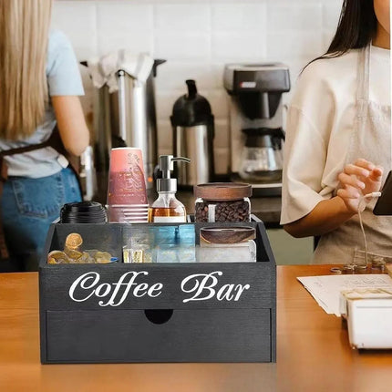 Wooden Coffee Capsule Storage Box Rack Light Wood Portable Tabletop Organizer