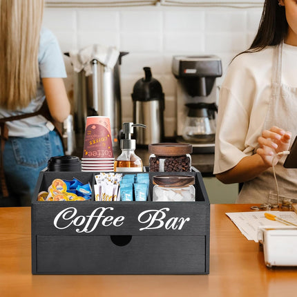 Wooden Coffee Capsule Storage Box Rack Light Wood Portable Tabletop Organizer
